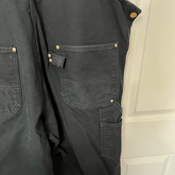 Carhartt Men's Overalls Romper Jumpsuit Bib Pants Black Canvas Jeans - Picture 9 of 16